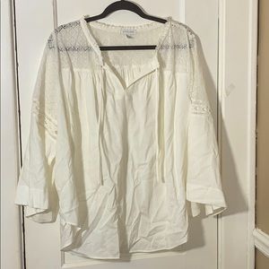 6th & Lane Cream Long Sleeve Lace Blouse